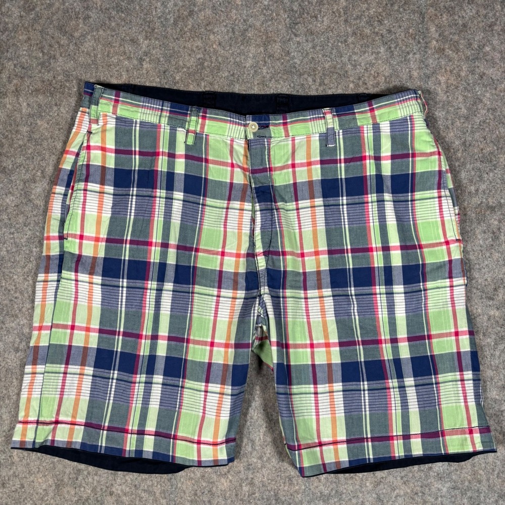 Polo Ralph Lauren Reversible‎ Shorts Mens 40 T Madras Plaid 100% Cotton Vintage